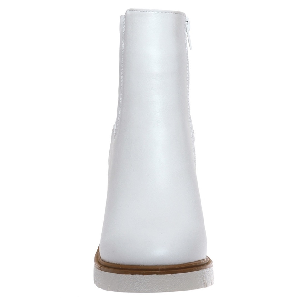 Clearance White Chelsea Platform Lug Sole Booties size 8.5 - Picture 3 of 4